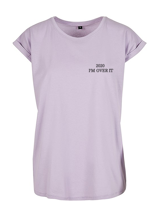 Extended Shoulder Embroidered T Shirt 